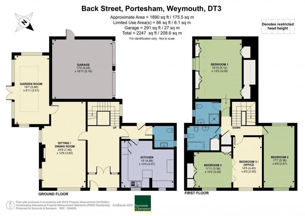 Floorplans For Back Street, Portesham, Weymouth