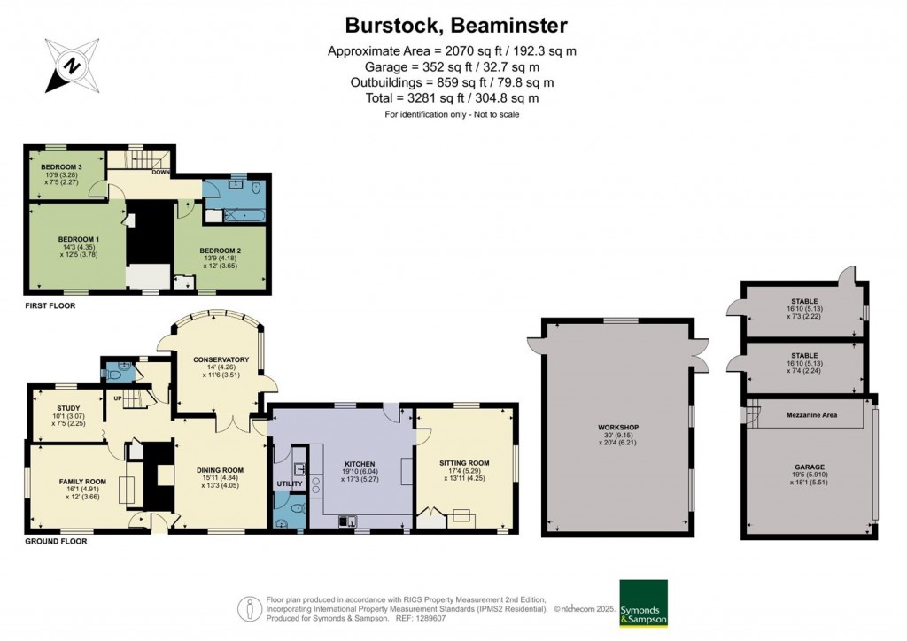 Floorplans For Burstock, Nr. Beaminster, Dorset.
