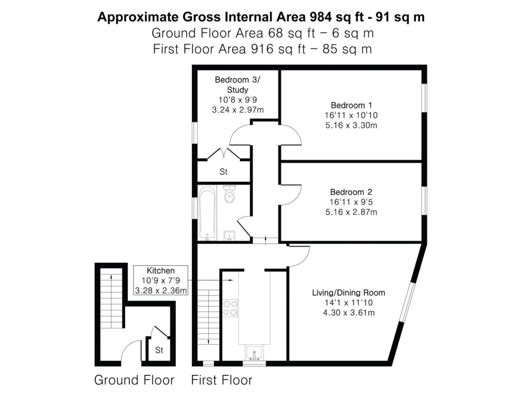 Floorplans For South Street, Great Chesterford, Saffron Walden