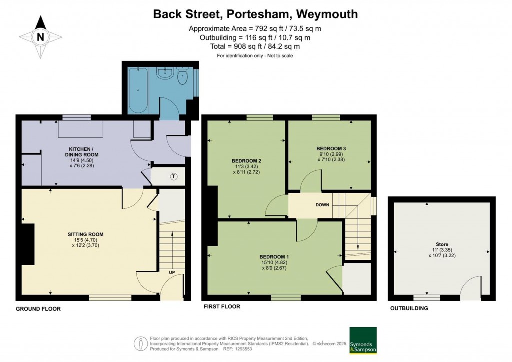 Floorplans For Back Street, Portesham, Weymouth