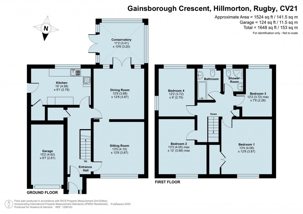 Floorplans For Gainsborough Crescent, Hillmorton, Rugby