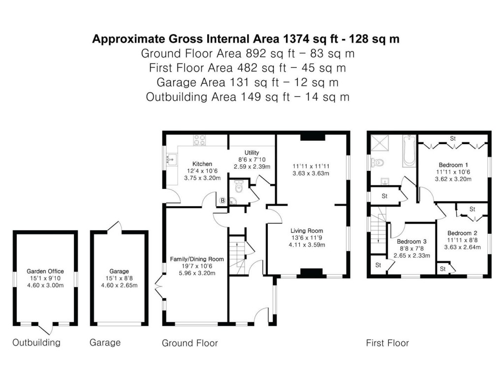 Floorplans For Church End, Ashdon, Saffron Walden