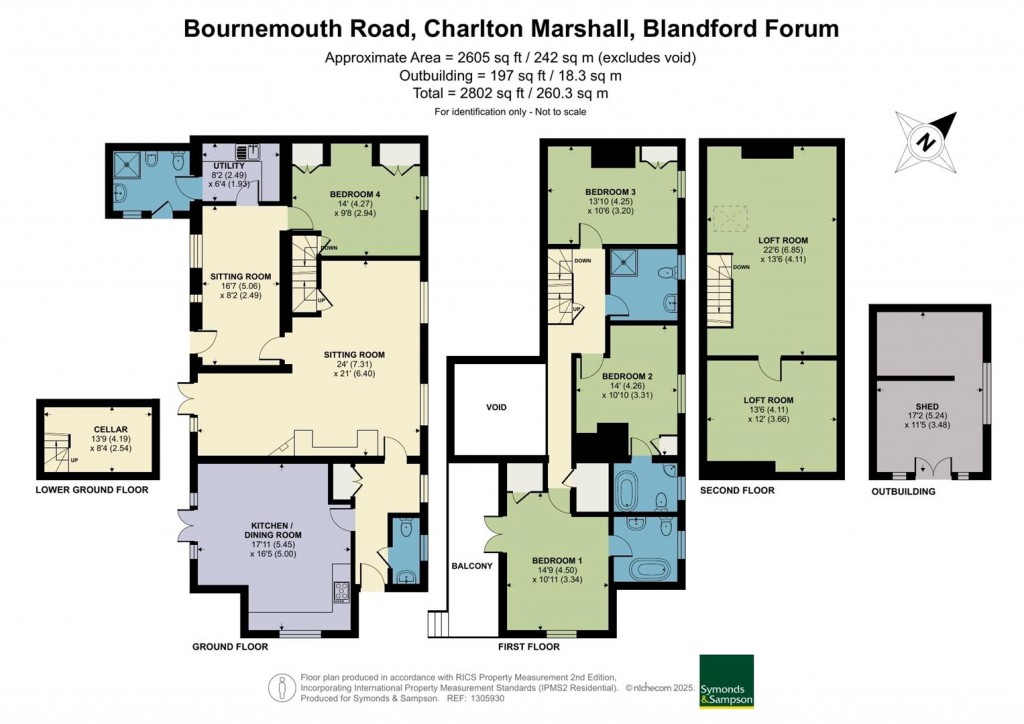 Floorplans For Bournemouth Road, Charlton Marshall, Blandford Forum