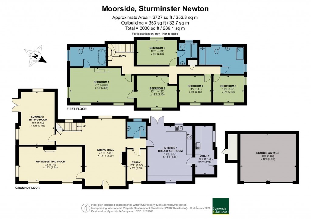 Floorplans For Moorside, Sturminster Newton, Dorset