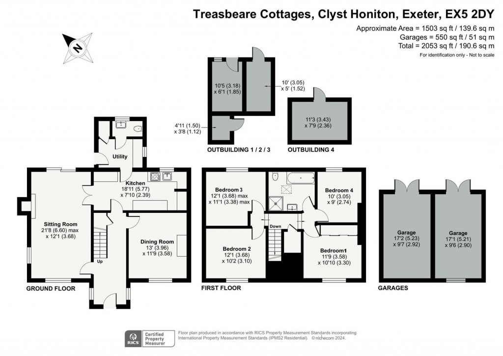 Floorplans For Treasbeare Cottages, Exeter
