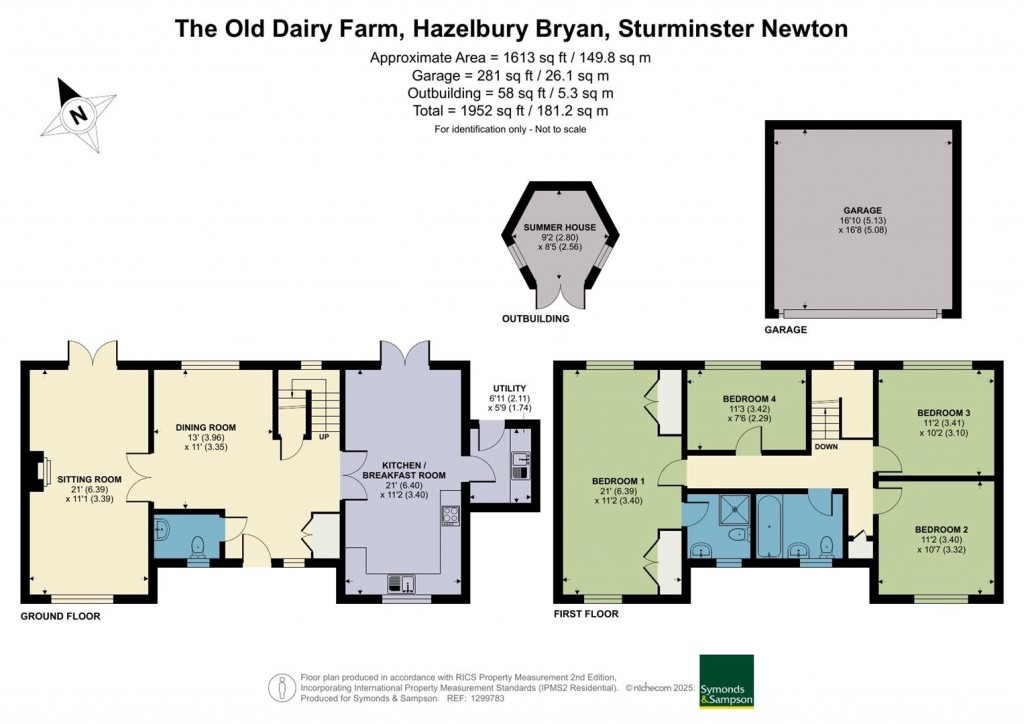 Floorplans For The Old Dairy Farm, Hazelbury Bryan, Sturminster Newton