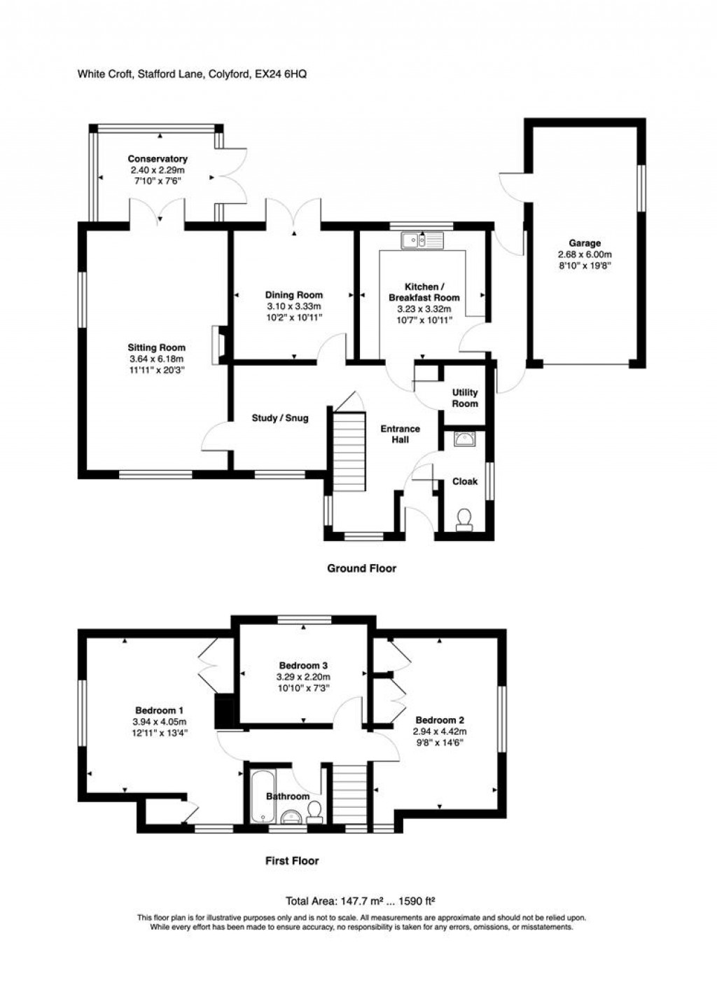 Floorplans For Stafford Lane, Colyford, Colyton