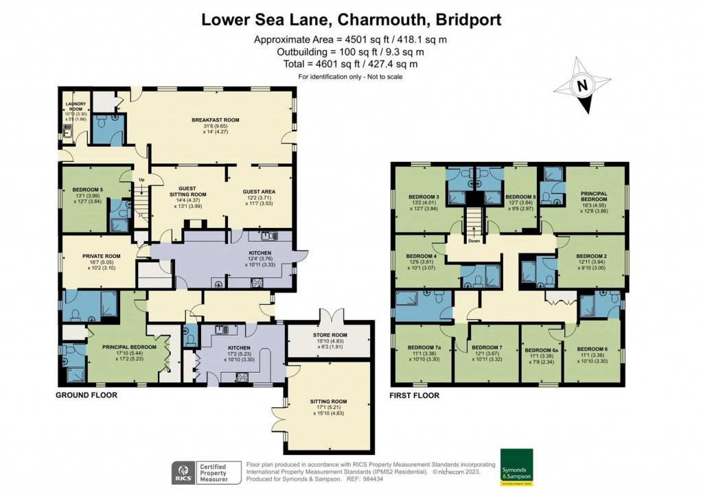Floorplans For Hensleigh House, Lower Sea Lane