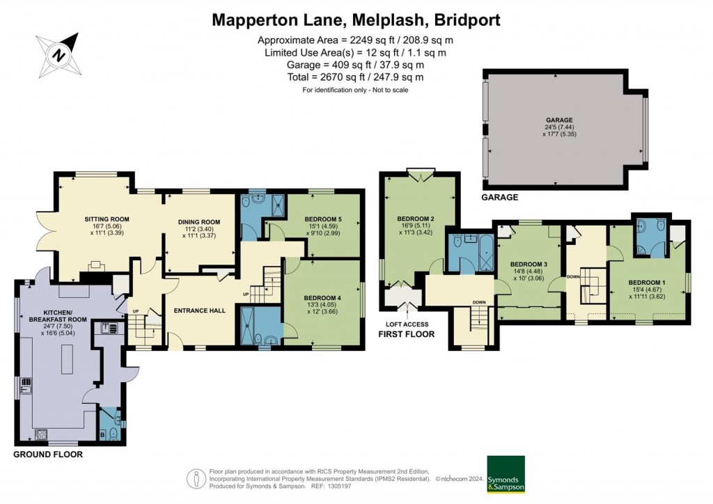 Floorplans For Mapperton Lane, Melplash, Bridport