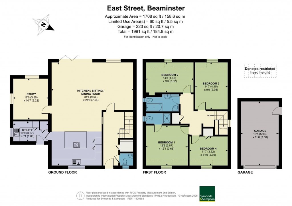 Floorplans For East street Gardens, Beaminster