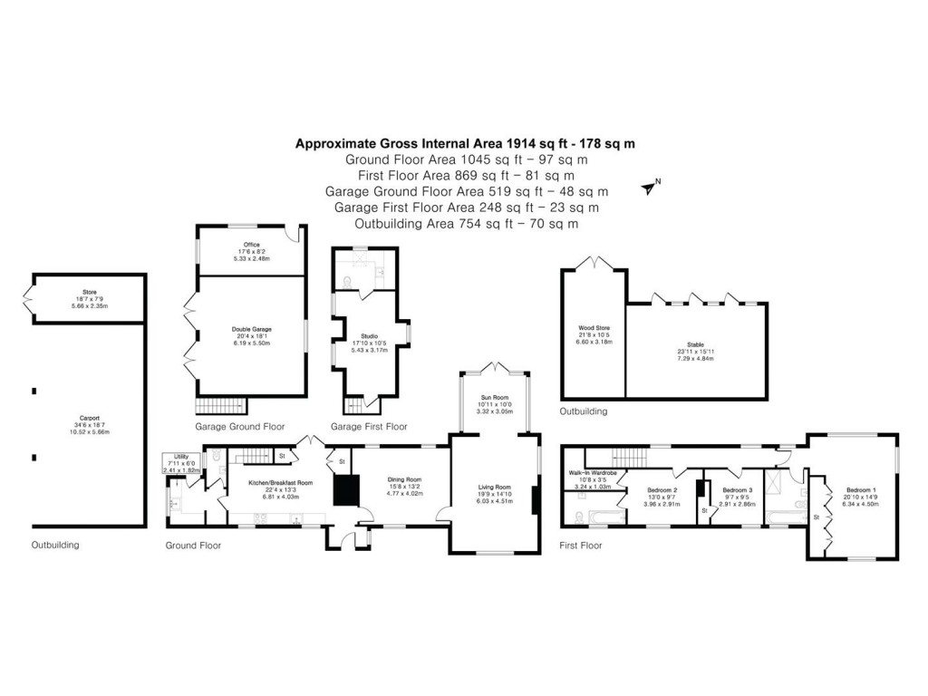 Floorplans For Church End, Ashdon, Saffron Walden