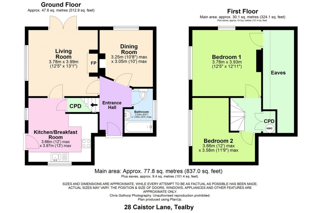 Floorplans For Caistor Lane, Tealby, Market Rasen