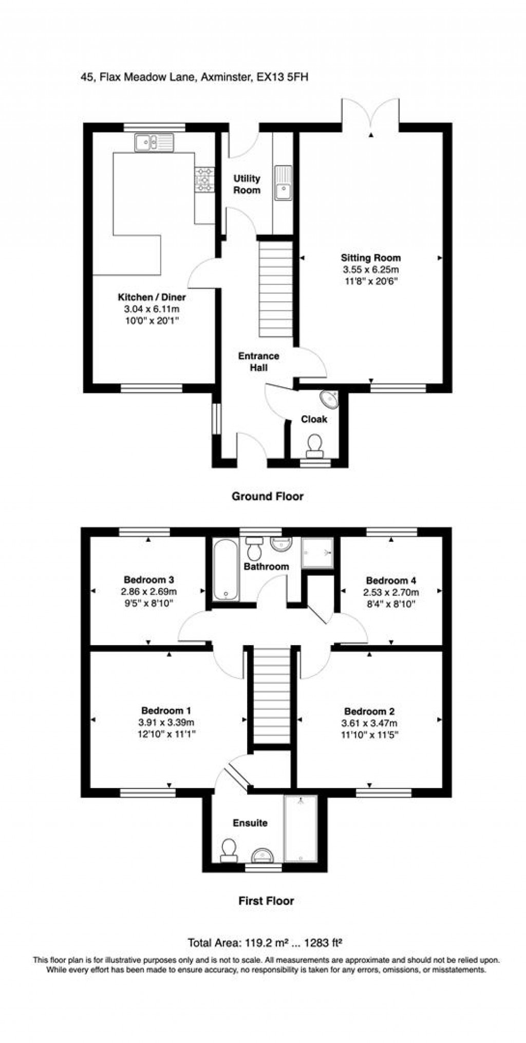 Floorplans For Flax Meadow Lane, Axminster