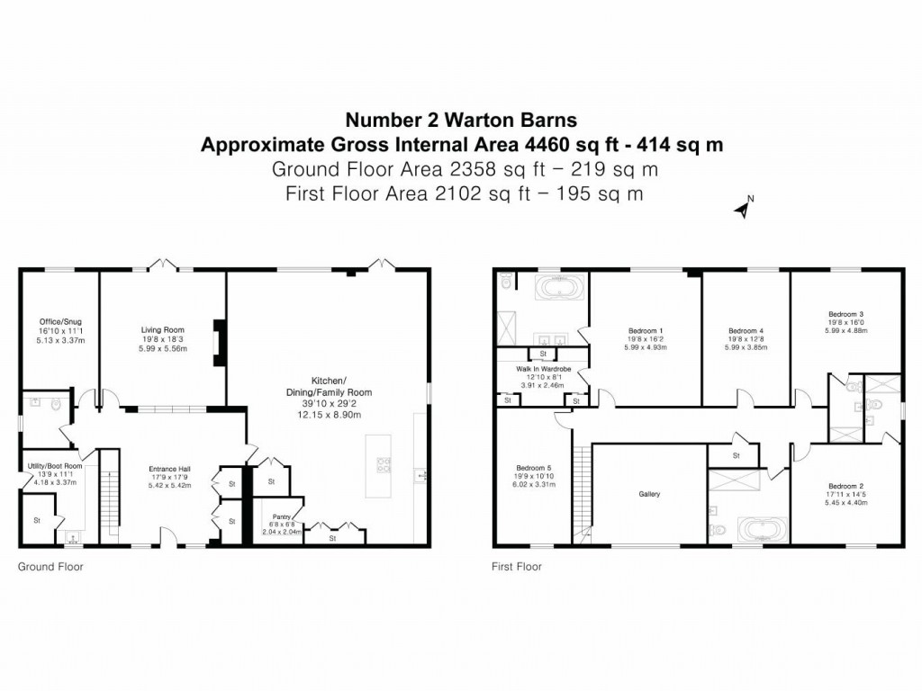 Floorplans For Warton Barns, Toft, Cambridge
