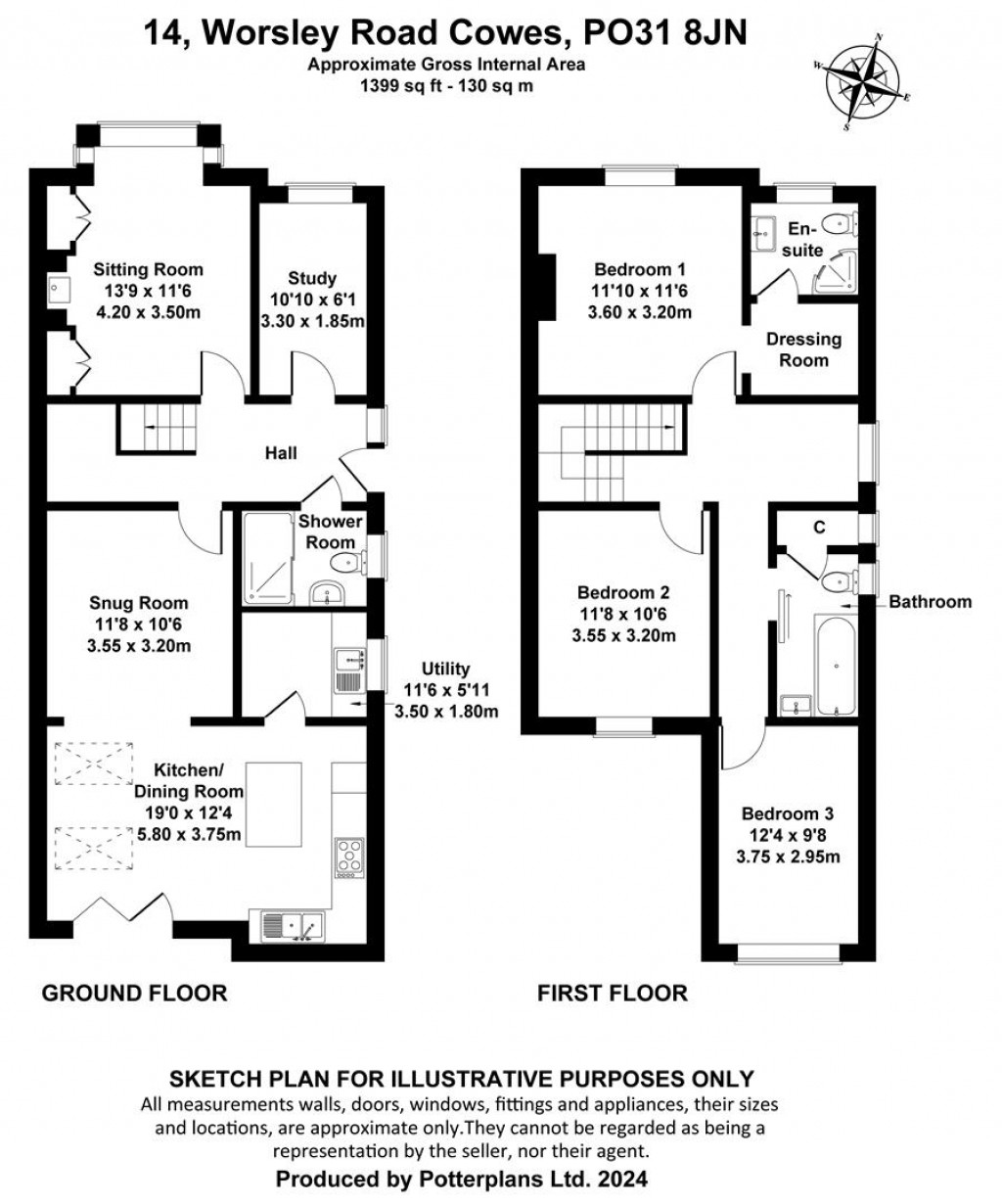 Floorplans For Gurnard, Isle of Wight