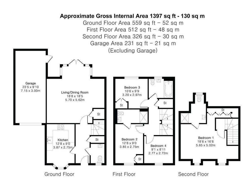 Floorplans For Allard Way, Saffron Walden