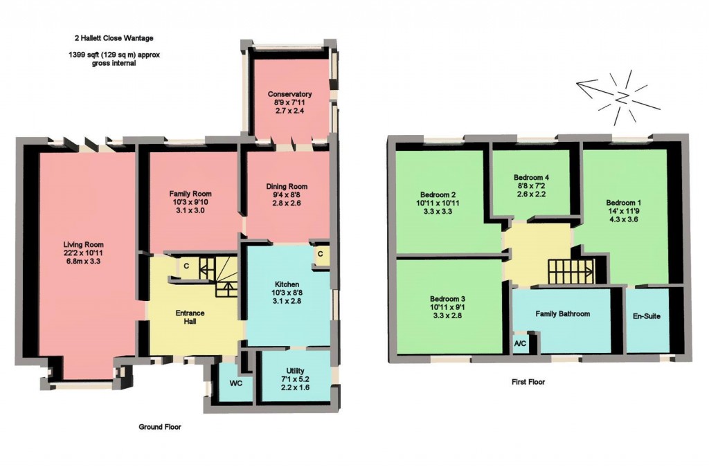 Floorplans For Hallett Close, Wantage, Oxfordshire, OX12
