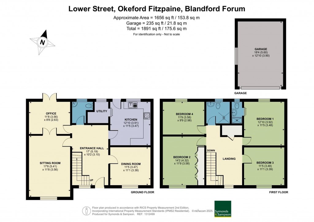 Floorplans For Lower Street, Okeford Fitzpaine, Blandford Forum