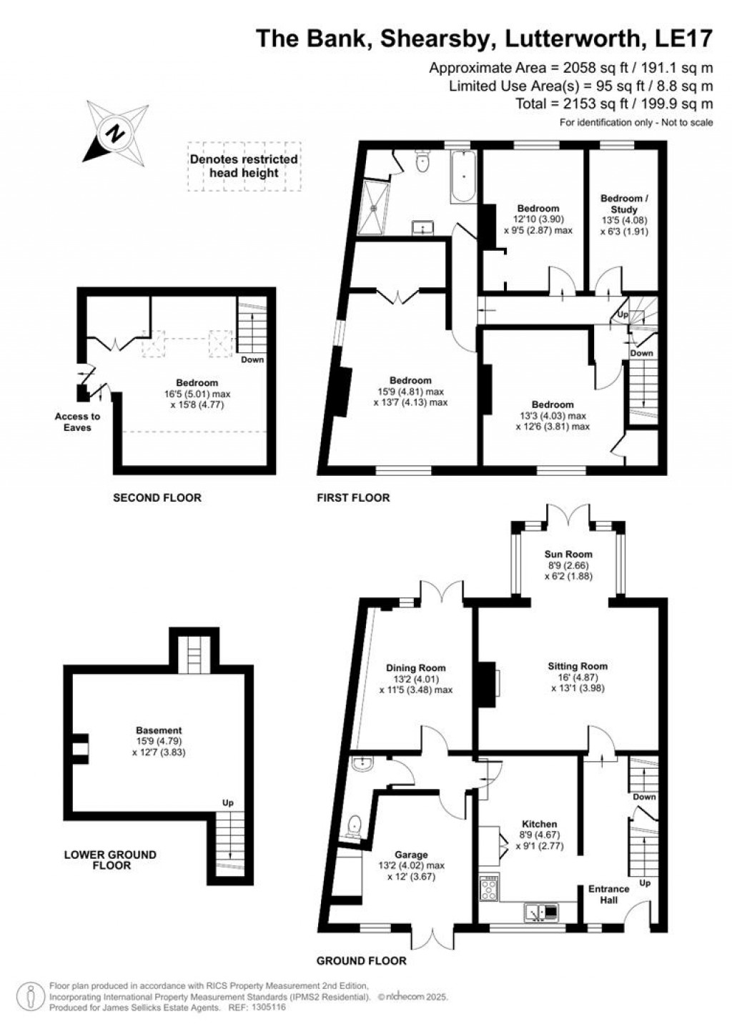 Floorplans For Bank House, The Bank, Shearsby, Lutterworth