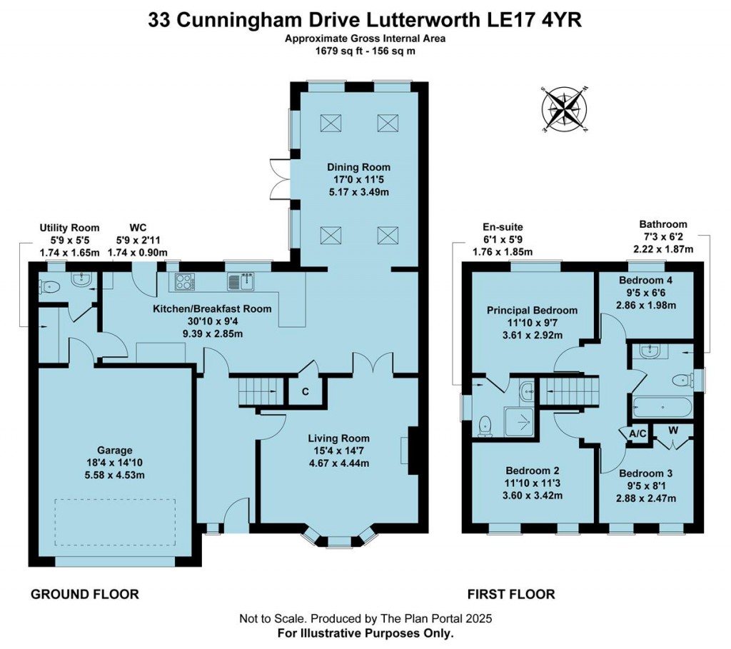 Floorplans For Cunningham Drive, Lutterworth, LE17