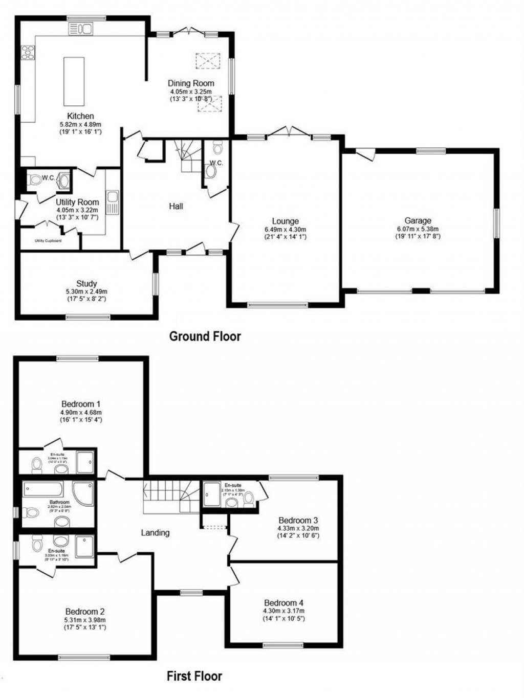 Floorplans For Wheal Georgia, Rosudgeon
