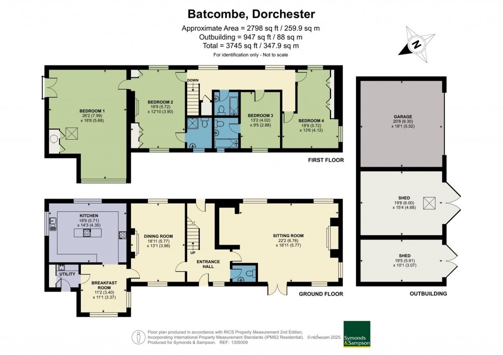 Floorplans For Batcombe, Dorchester, Dorset