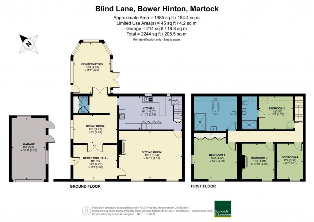 Floorplans For Blind Lane, Bower Hinton, Martock