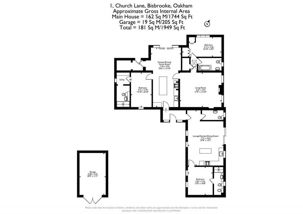 Floorplans For Church Lane, Bisbrooke, Rutland