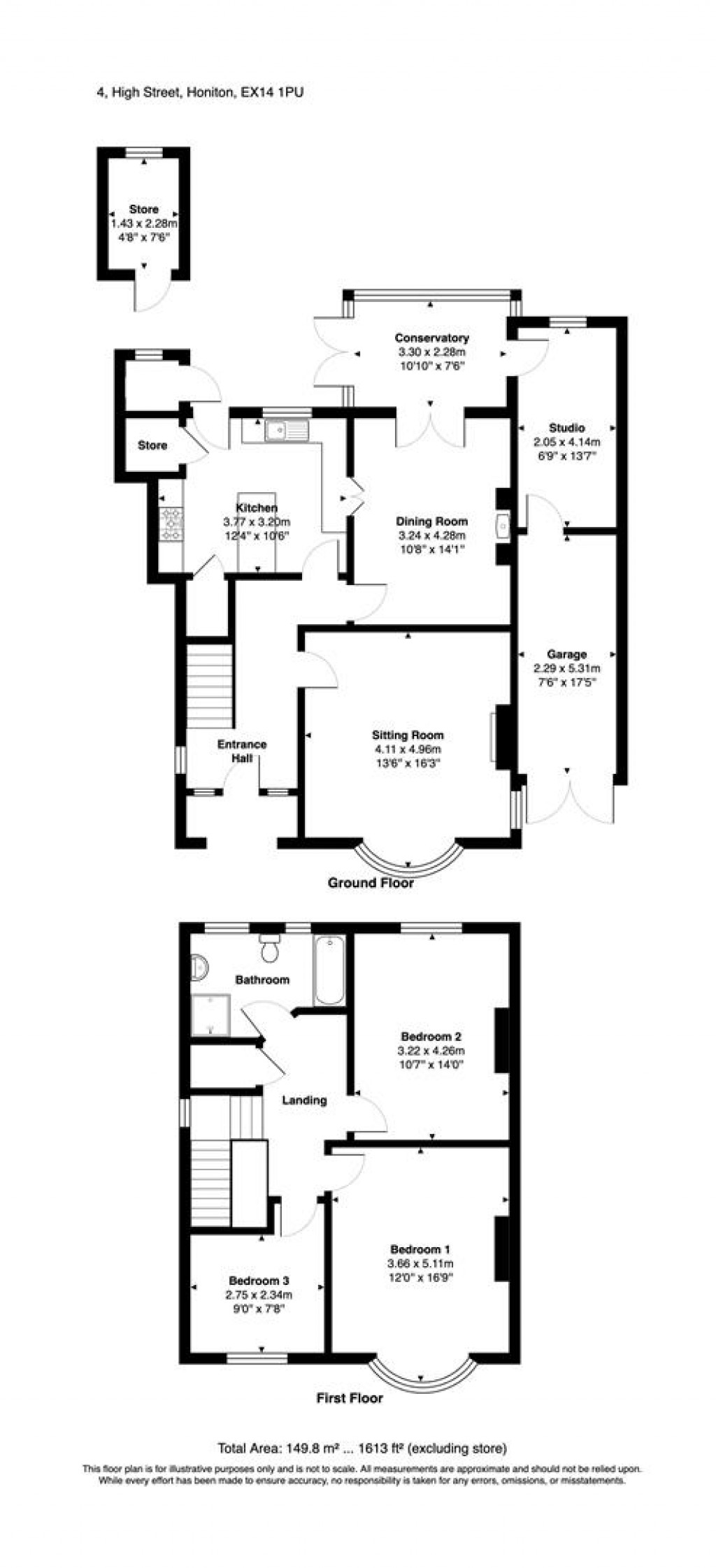 Floorplans For High Street, Honiton