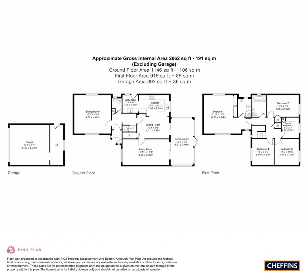 Floorplans For Ashmead Drive, Hardwick, Cambridge