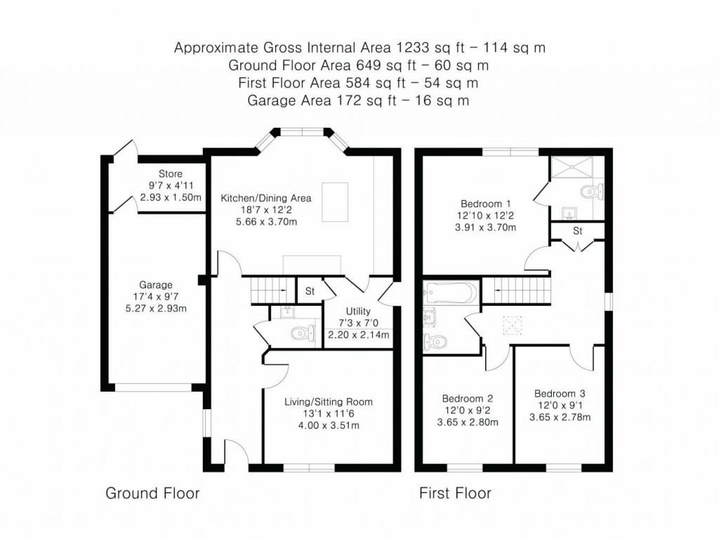 Floorplans For Halls Close, Braughing
