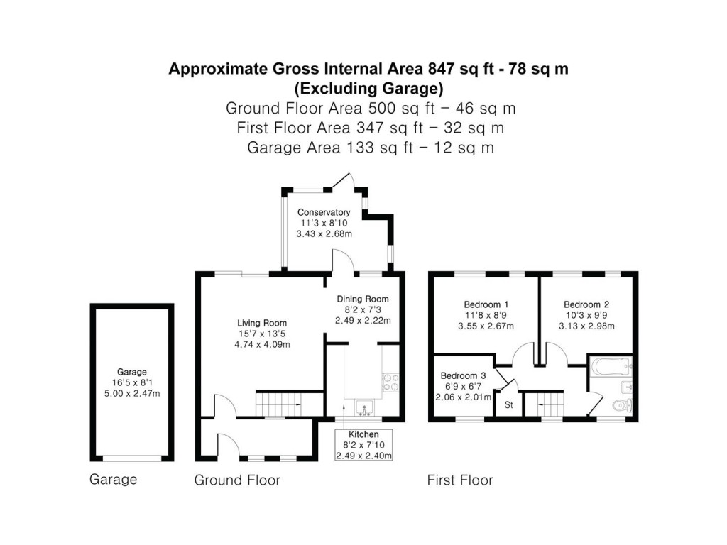 Floorplans For Ross Close, Saffron Walden