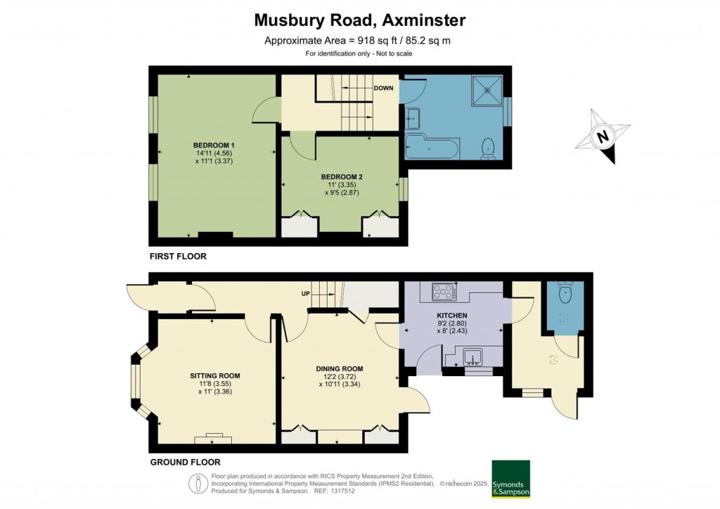 Floorplans For Hillhead Terrace, Musbury Road, Axminster