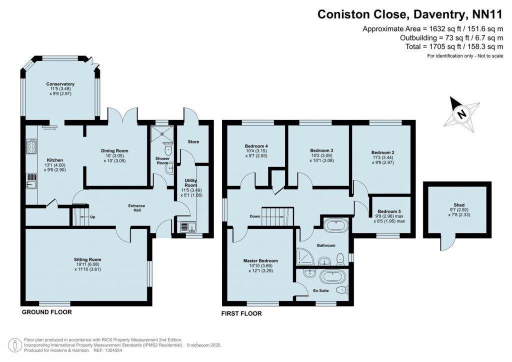 Floorplans For Coniston Close, Daventry, NN11