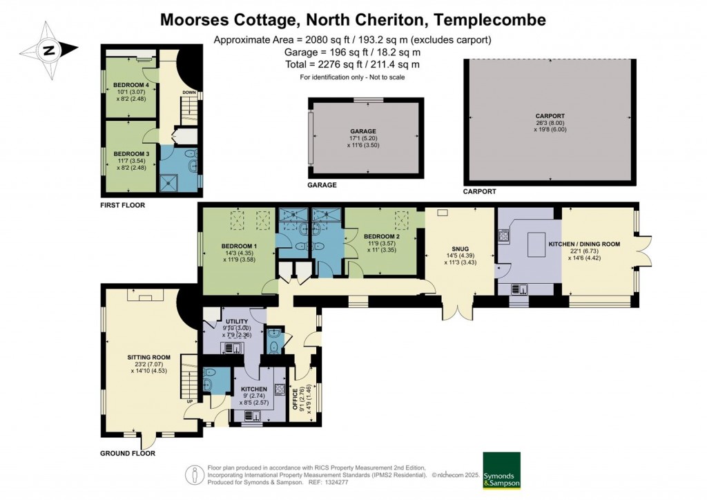 Floorplans For Higher North Cheriton Road, North Cheriton, Templecombe