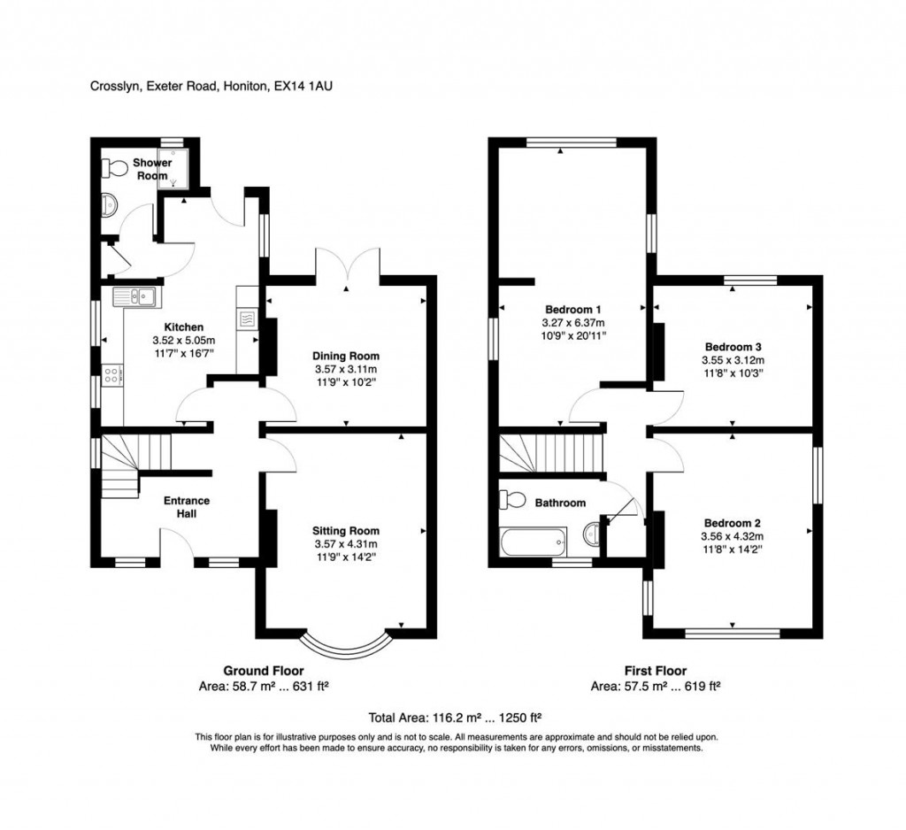 Floorplans For Exeter Road, Honiton