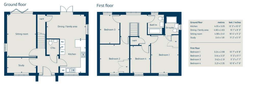 Floorplans For Foundry Lea, Bridport