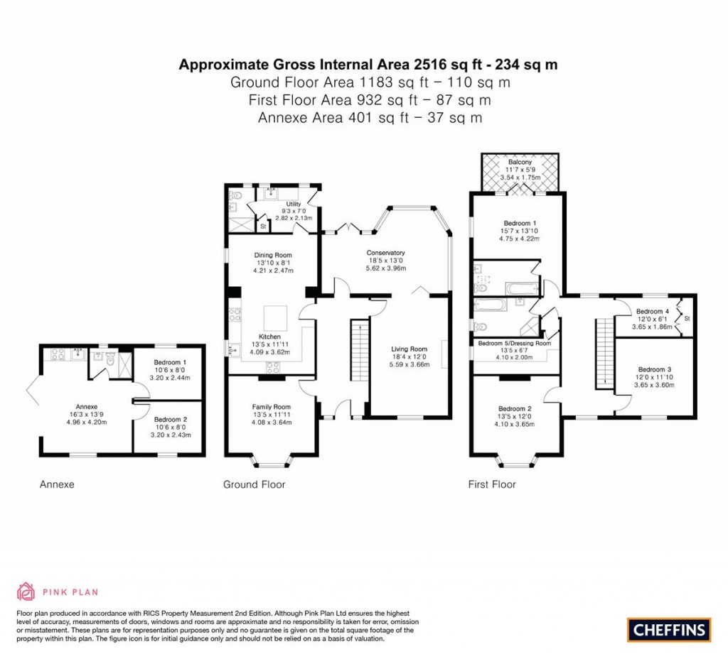 Floorplans For Long Lane, Fowlmere