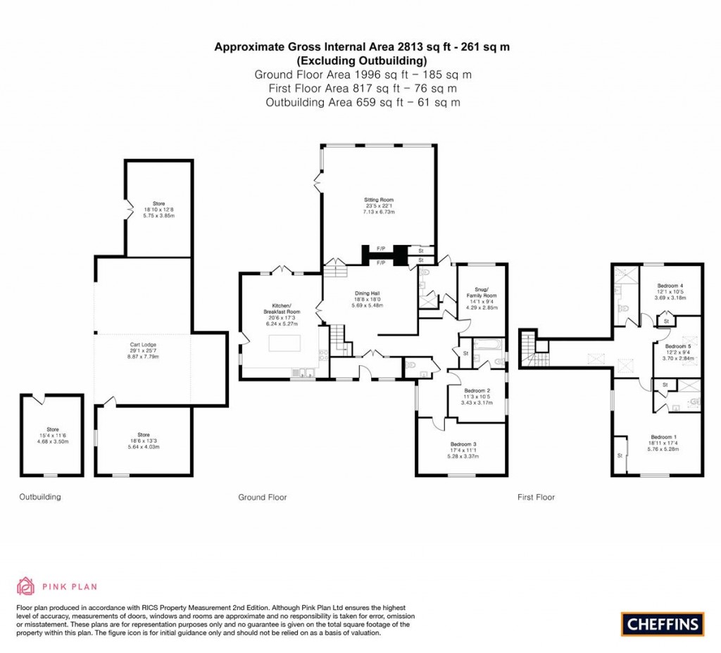 Floorplans For School Lane, Haslingfield, Cambridge