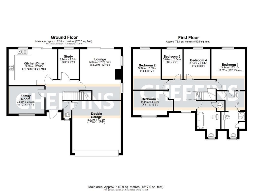 Floorplans For Orchard Way, Haddenham