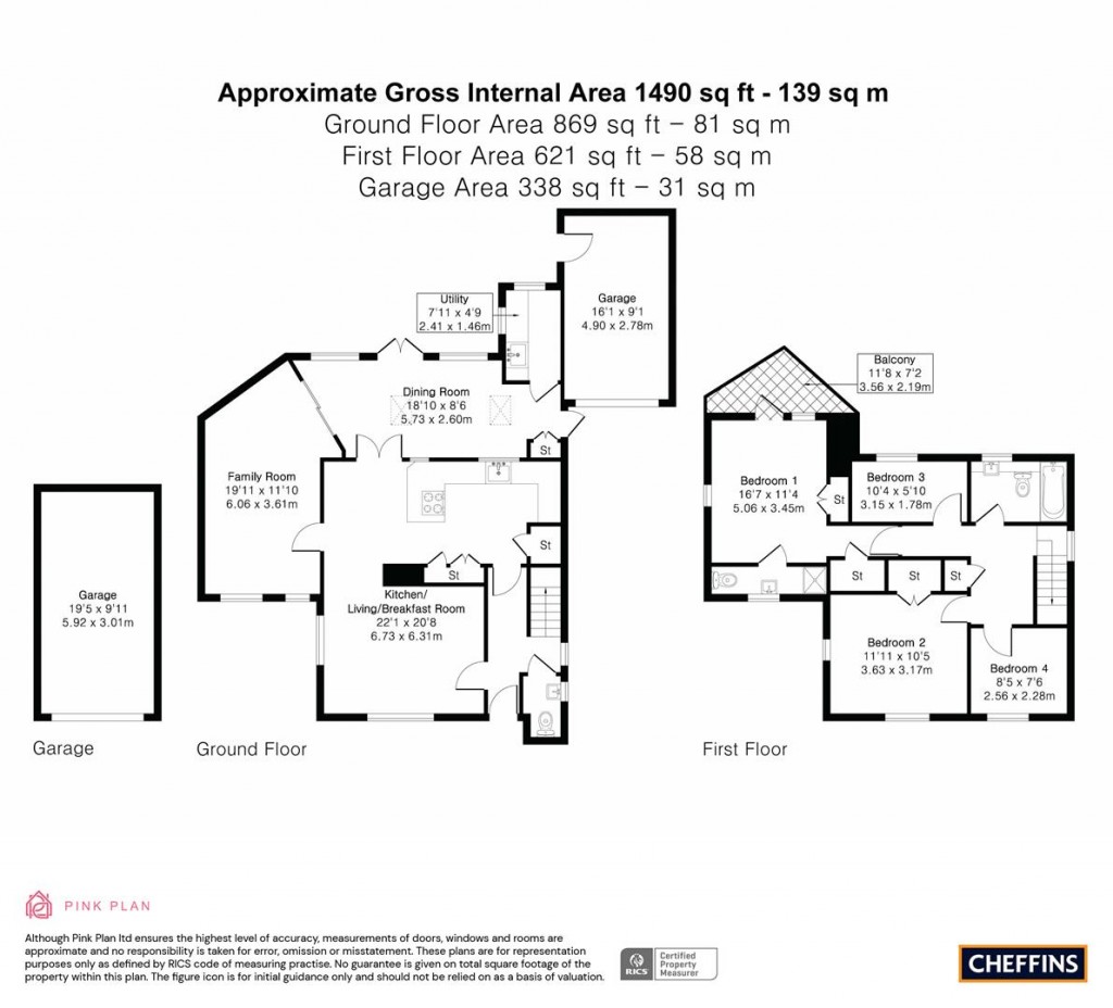 Floorplans For Trinity Close, Haslingfield, Cambridge