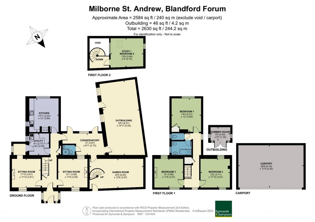 Floorplans For The Square, Milborne St. Andrew, Blandford Forum