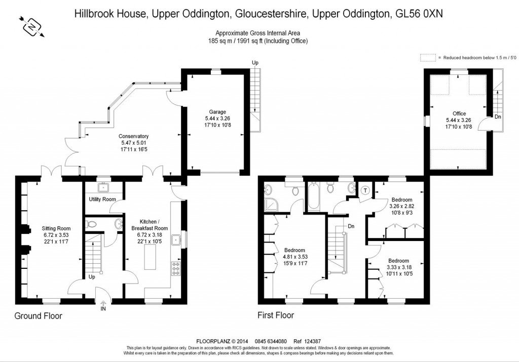 Floorplans For Upper Oddington, Gloucestershire