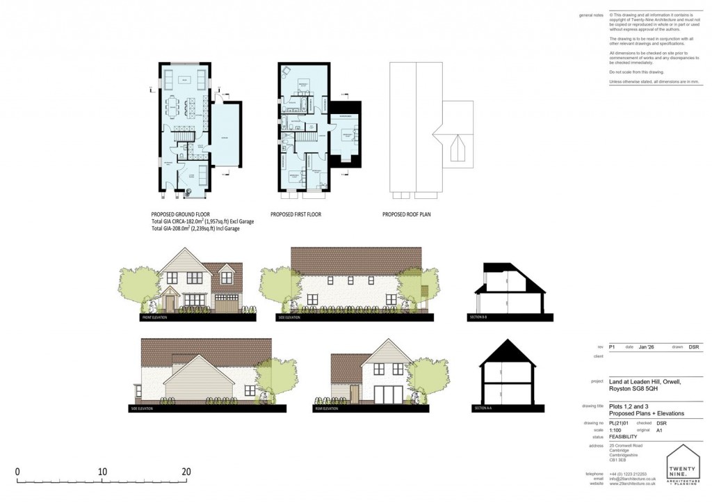 Floorplans For Self-Build Plot at Leaden Hill, Orwell