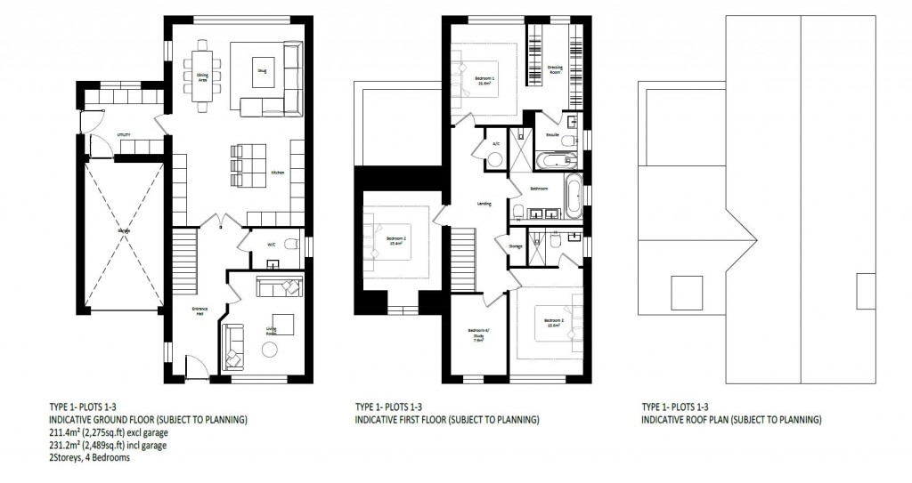 Floorplans For Self-Build Plot at Leaden Hill, Orwell