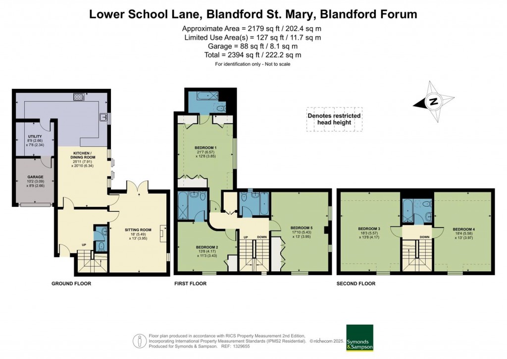 Floorplans For Lower School Lane, Blandford St. Mary, Blandford Forum