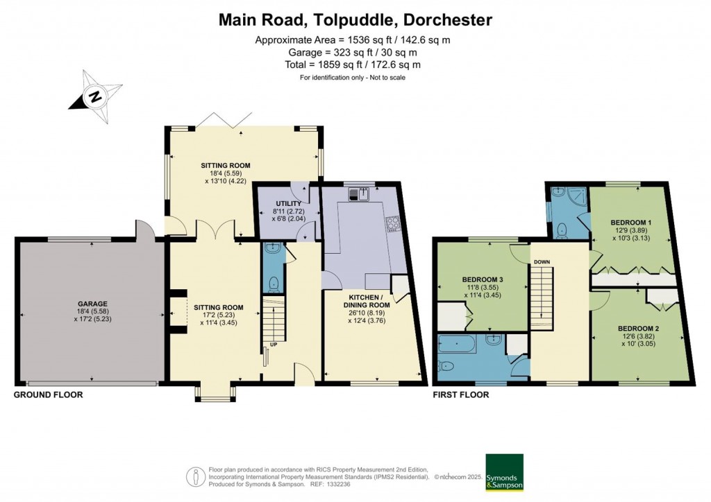 Floorplans For Main Road, Tolpuddle, Dorchester