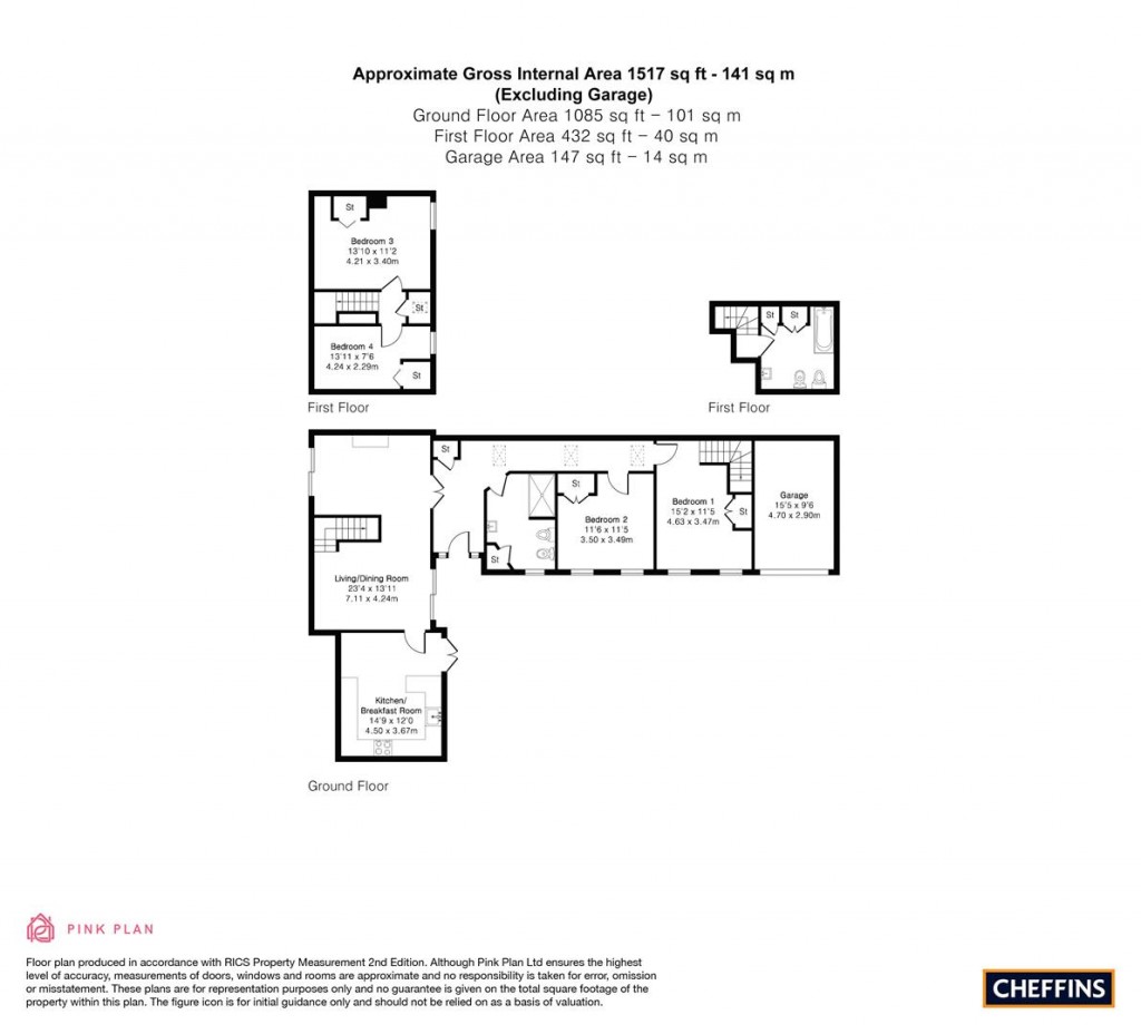Floorplans For High Street, Fulbourn, Cambridge