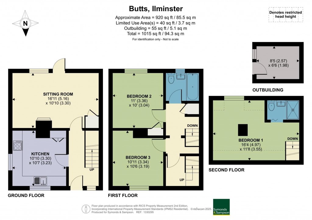Floorplans For Butts, Ilminster, Somerset