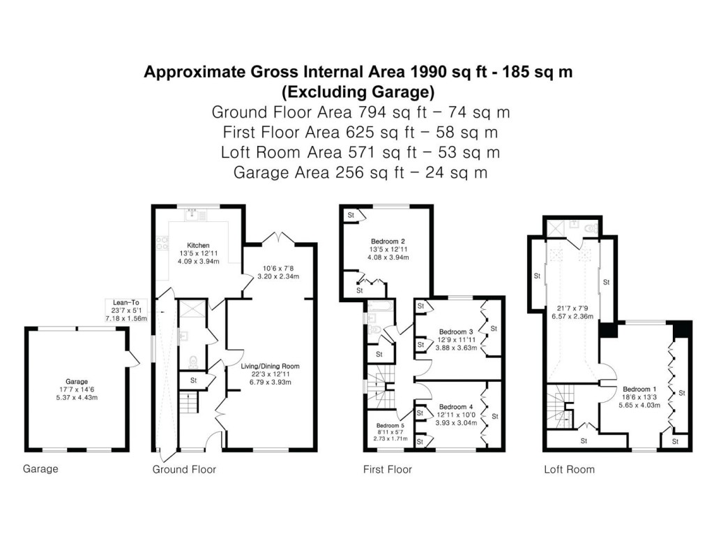 Floorplans For Rowntree Way, Saffron Walden